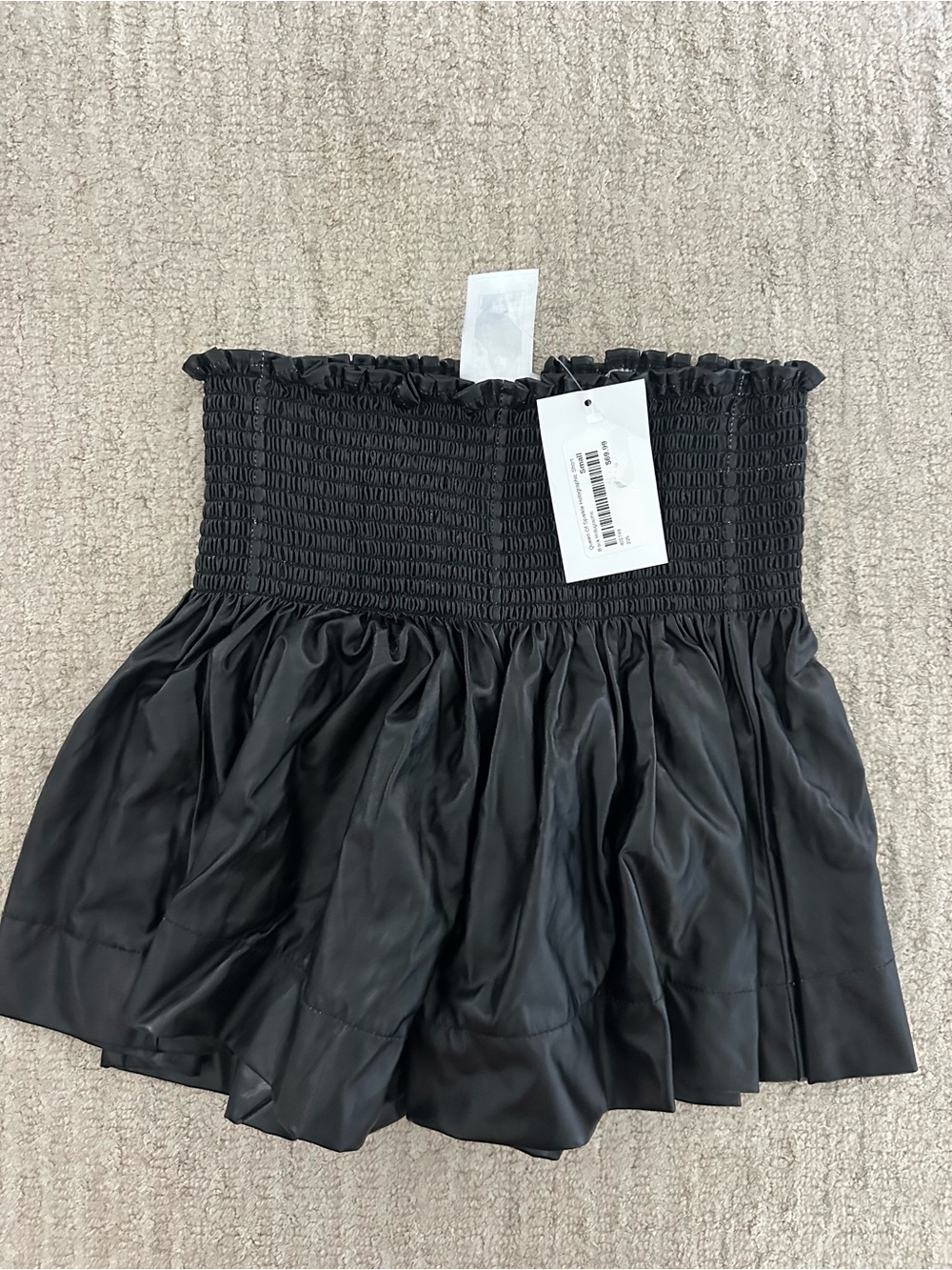 Queen of Sparkles faux leather black swing shorts  Sz Small